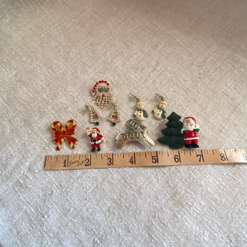 Christmas pins and earrings